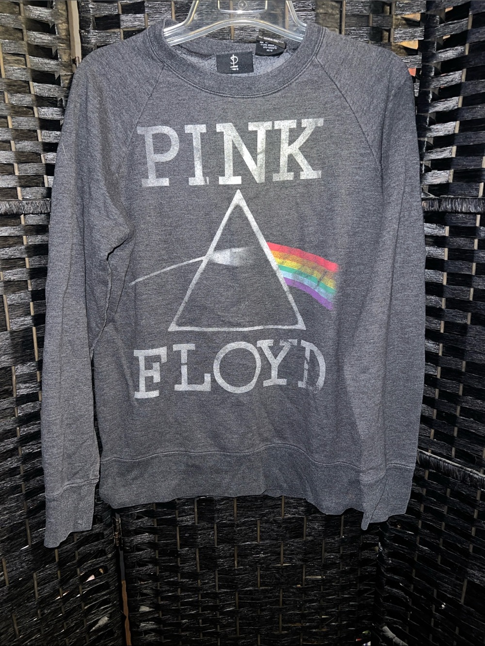 Pink Floyd Charcoal Sweatshirt with Rainbow Prism size S